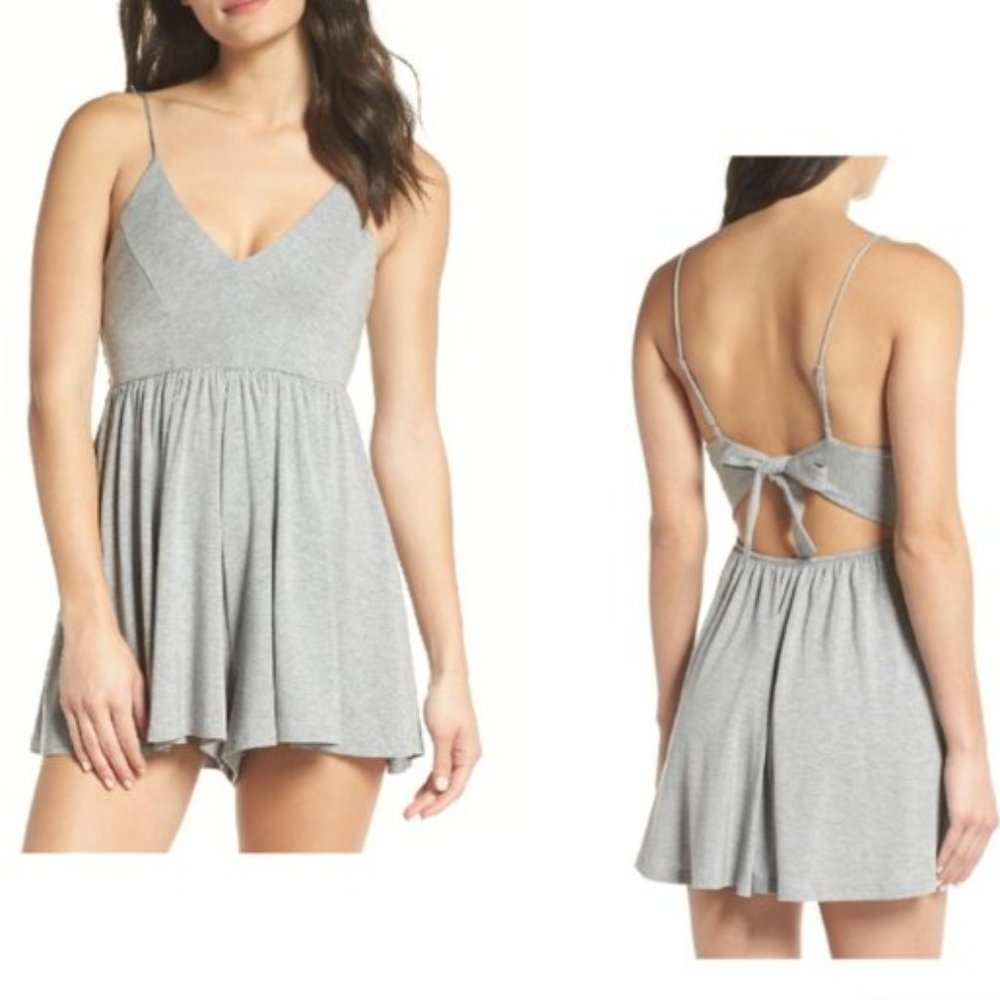 NWT Sam Edelman Grey Back Keyhole Romper